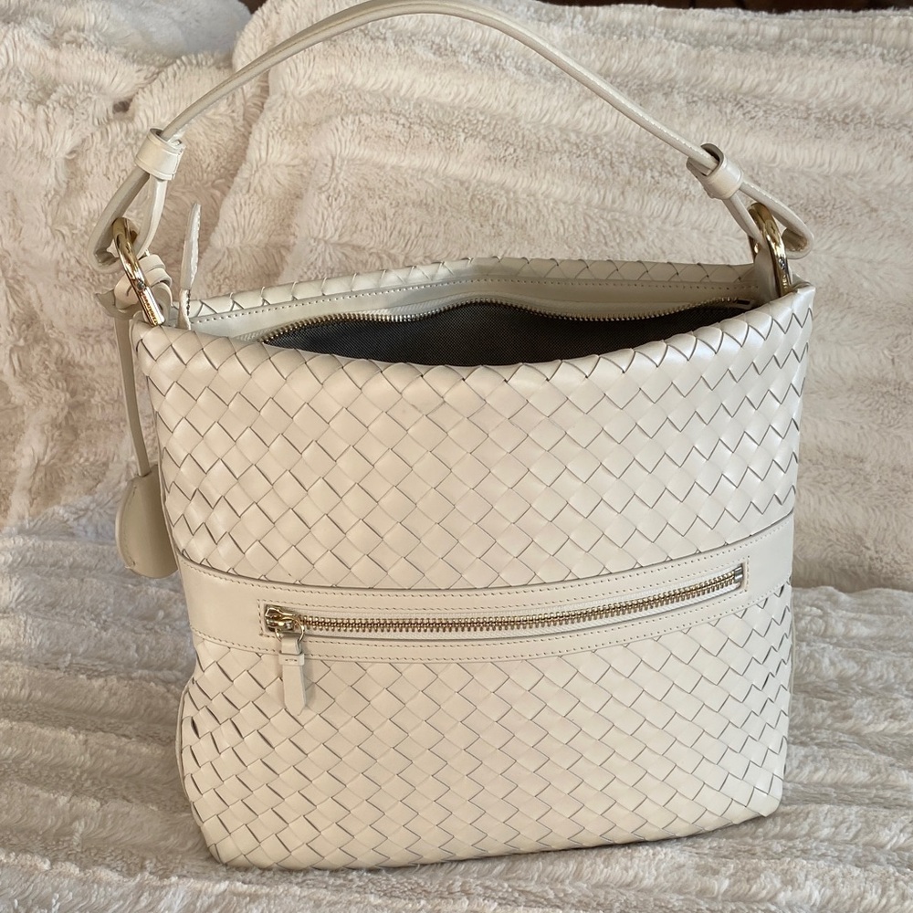 Cole Haan White Woven Shoulder Bag